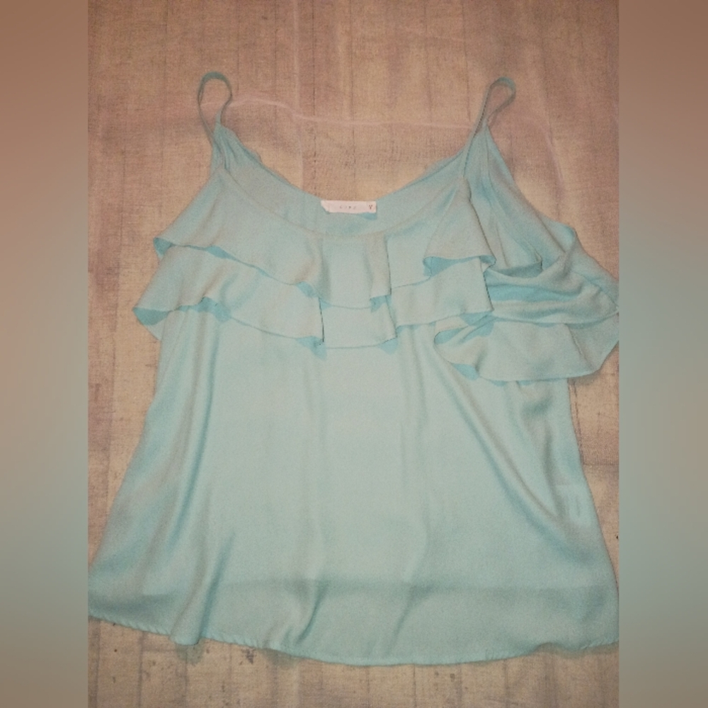 Lush Aqua Ruffle Camisole